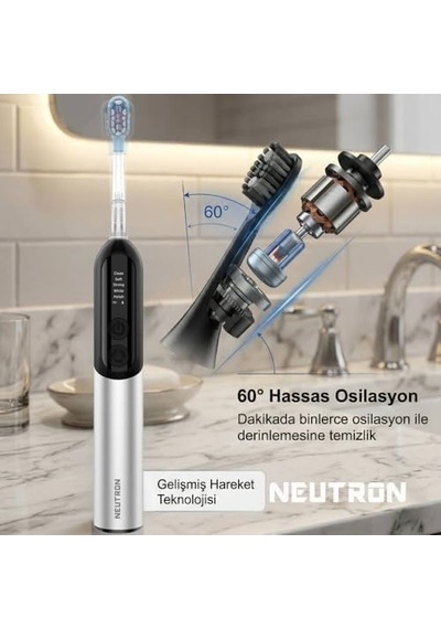 Ntl-tb-12ps Şarjlı Sonik Diş Fırçası Silver, Dijital Ekranlı, 60 Hareketli Başlık