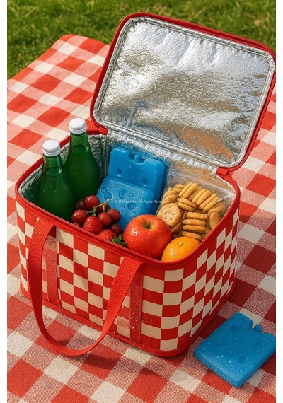Lexroo 25 Lt Termos Çanta, 33x22x22 Cm Piknik Ve Kamp Soğutucu Çanta, Suya Dayanıklı İç Kaplama Çok Renkli