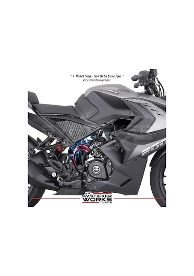 Bajaj Pulsar Rs200 Orta Şase Kaplama Reality Venom Kaplama Desen Sticker Siyah