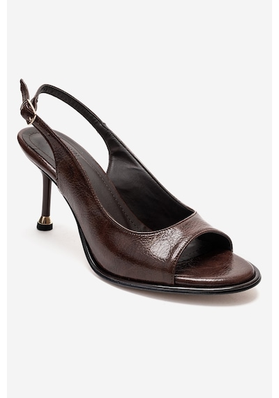 Luvishoes Iselın Kahverengi Kadın İnce Topuklu Ayakkabı Kahverengi