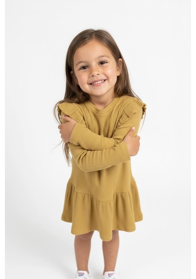 Miababy Modal Elbise Fırfırlı Sarı