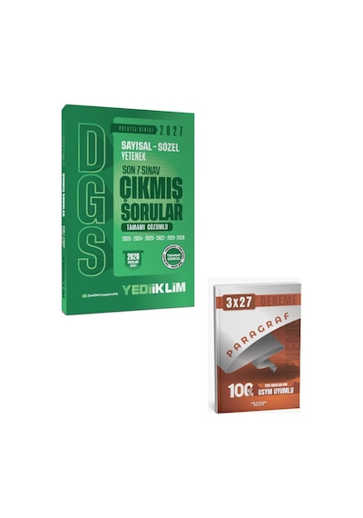 2027 Yediiklim 2027 Dgs Sayısal Sözel Yetenek Son 7 Sınav Tamamı Çözümlü Çıkmış Sorular+anla Kazan Paragraf