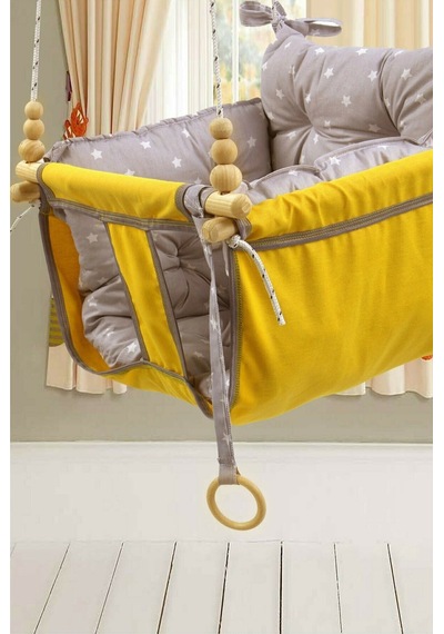 Bundera Wag Swing Sarı Çocuk Ahşap Salıncak Bebek Hamak