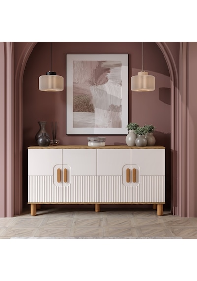 Dorin Bohem Konsol 4 Kapaklı Mdf Mebran Kapak 160 Cm Modern Salon Konsolu Aytaşı Ceviz Ceviz - Aytaşı Dorin Bohem Konsol 4 Kapaklı Mdf Mebran Kapak 160 Cm Modern Salon Konsolu Aytaşı Ceviz Ceviz - Aytaşı