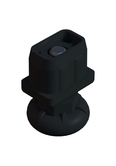 Cateksss 20x30 Mm Plastik Rotil Ayak - Profil Ayağı Tezgah Ayarlı Ayak Siyah - 22 Li Paket