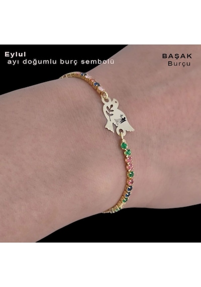 Archin Başak Burçlarına 14 Ayar Altın Plakalı Kuş Motifli Renkli Taş Desenli Hediye Bileklik-353burç Başak Archin Başak Burçlarına 14 Ayar Altın Plakalı Kuş Motifli Renkli Taş Desenli Hediye Bileklik-353burç Başak