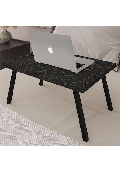 Asra Trend Katlanır Laptop Çalışma Masası LAPTOPMASA01 %100 MDF Yatak Sehpası Royal Mermer