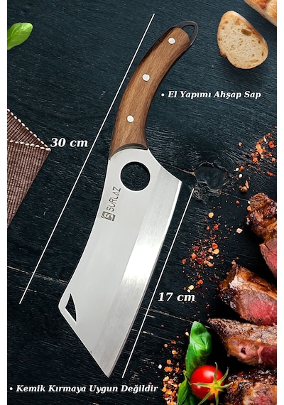 Sürlaz Şef Bıçak Seti 4 Parça Almazan Bıçak Outdoor Bıçakları Hed Kahve