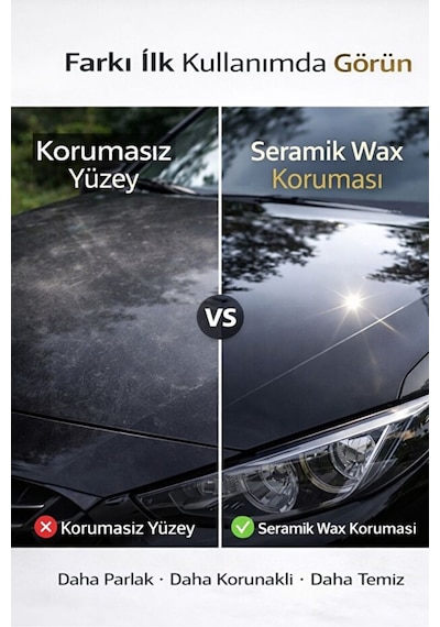 Magurex Seramik Wax Seti 200 Gr Hidrofobik Oto Cila Boya Koruma Ve Parlatıcı Uzun Süreli Etki