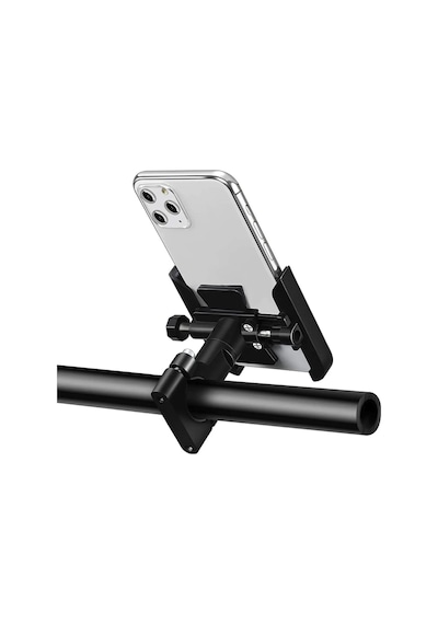 9045808839194 - Cf Moto 450 Sr İçin Aluminyum Darbe Emici Motosiklet İçin Telefon Tutucu Siyah