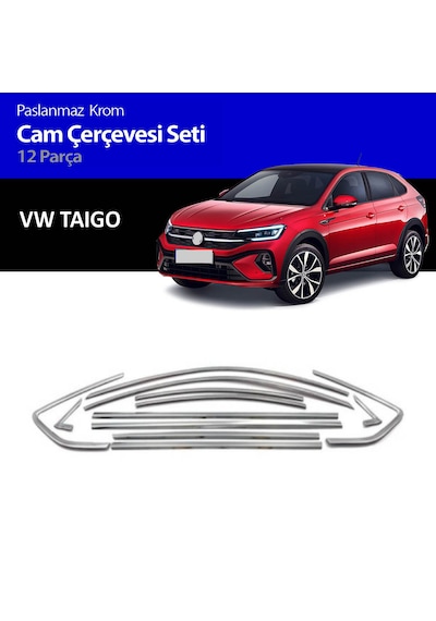 Vw Taigo Cam Çıtası Komple Set Çerçevesi Kromu Nikelajı
