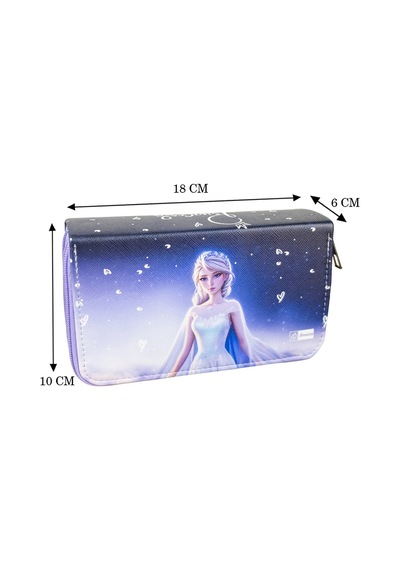 Kalem Kutusu Elsa Frozen Temalı Orginazer Üç Bölmeli Vegan Deri