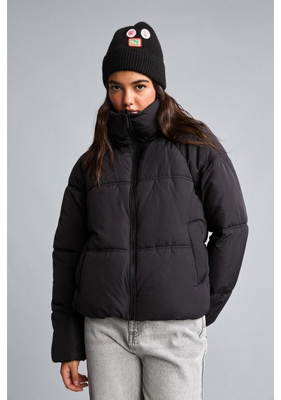 Defacto Regular Fit Dik Yaka Şişme Mont H3822ax26aubk81 Siyah-bk81