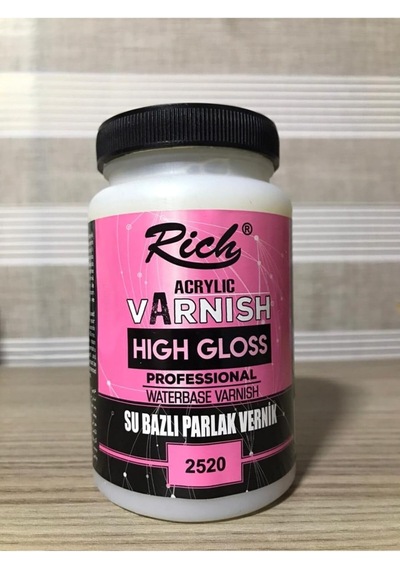 Rich Akrilik Su Bazlı Parlak Vernik, 250cc, Şeffaf