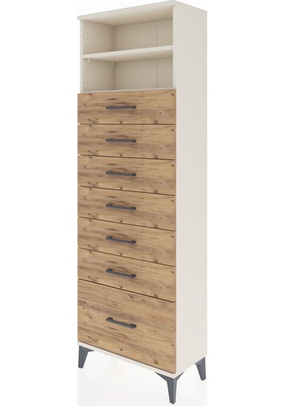 Arges Dolap 2 Raflı 7 Çekmeceli 60x30x182 Aytaşı-çam Aytaşı