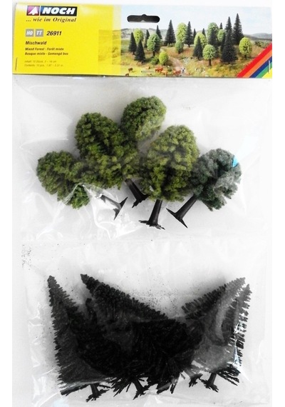 Noch 26911 Karışık Orman Ağaçları, 10 Adet, 5-14 cm. Diorama Malz
