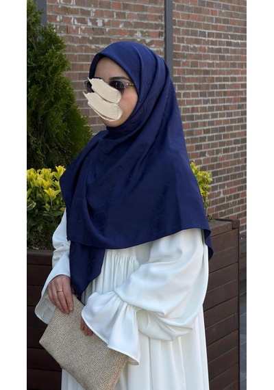 Qalortex Scarf Premium Jakarlı Mira B.boy Eşarp - Lacivert