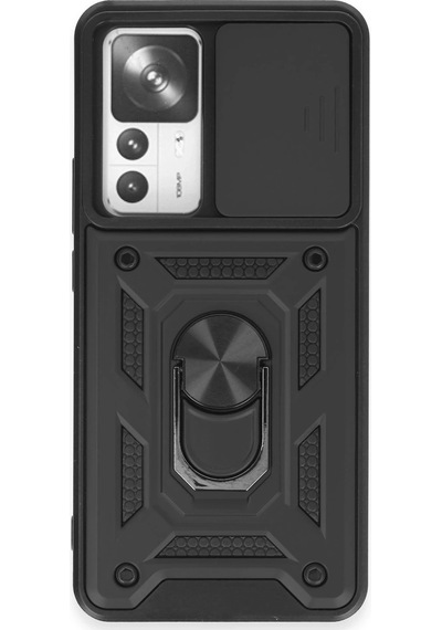 Uryport Xiaomi Mi 12t Pro Kılıf Pars Lens Yüzüklü Silikon - Siyah