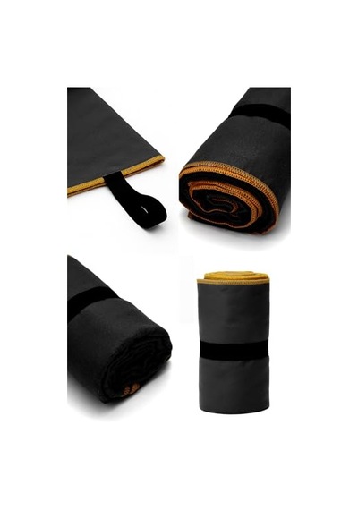 Telvesse Unisex Mikrofiber Plaj Havlusu 80x130 Cm Yumuşak Dokulu Deniz Banyo Sporcu Havlusu Large Boy Siyah Açık Bej