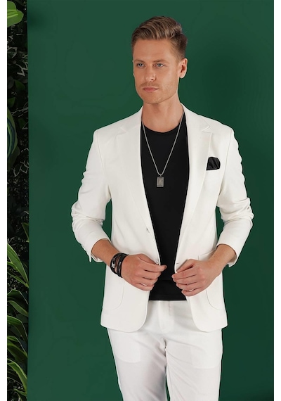 Efor C 643 Slim Fit Ekru Spor Ceket Ekru