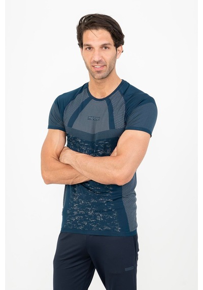 Maraton Active Slimfit Erkek Bisiklet Yaka Kısa Kol Koşu Navymelanj T-shirt 821078 Navy