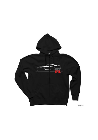 Never Stand Still Siyah Fermuarlı Kapşonlu Sweatshirt