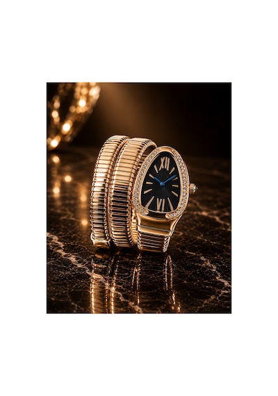 Yılan Model Kadın Kol Saati Her Bileğe Uyumludur Gold-siyah - 288676467 Rose Gold