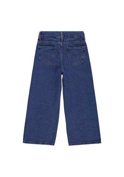 Civil Girls Çiçek Nakışlı 6-9 Yaş Pantolon Kot - Mavi