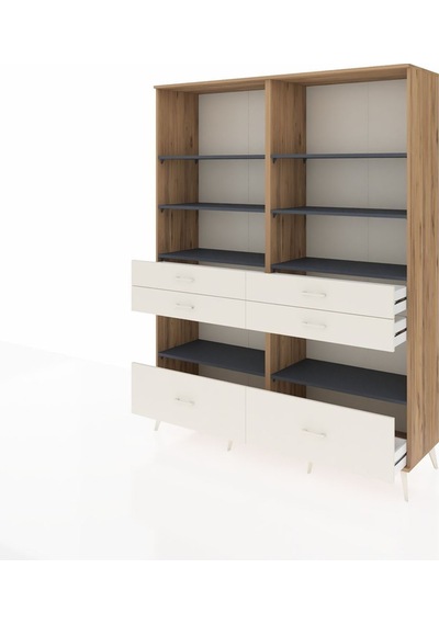 Hyperion Gardrop 8 Raflı 6 Çekmeceli 176x44x221 Çam-antrasit/aytaşı Antrasit/aytaşı Hyperion Gardrop 8 Raflı 6 Çekmeceli 176x44x221 Çam-antrasit/aytaşı Antrasit/aytaşı