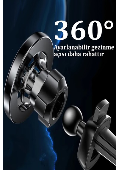 Qpen C158 2in1 Klipsli Ve Yapışkanlı 360 Magsafe Araç Tutucu