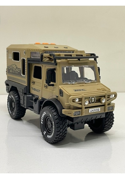 Scowetto Sürtmeli Işıklı Müzikli Off Road Karavan Açılabilir Kapılar 18 Cm Müzikli Of Road Karavan - Bej