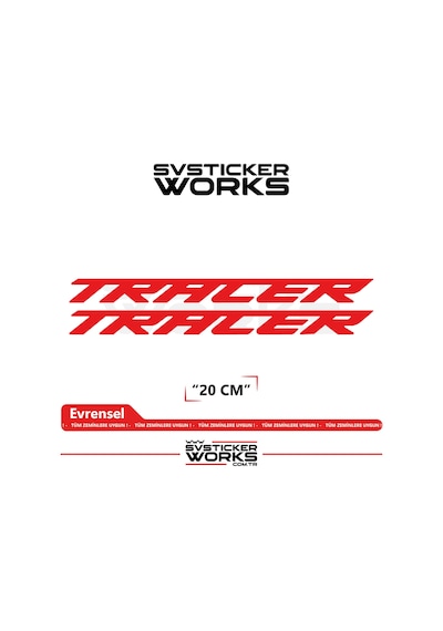 Yamaha Tracer 7 / 9 / Gt Uyumlu Yazı Sticker Yüksek Kalite Özel Kesim Folyo 2'li Set Kırmızı