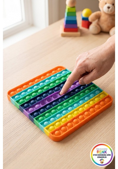 Pop It Duyusal Zeka Oyuncağı Çarpım Tablosu Kabarcık Patlatma Stres Rahatlatıcı Kare 20x20 Cm