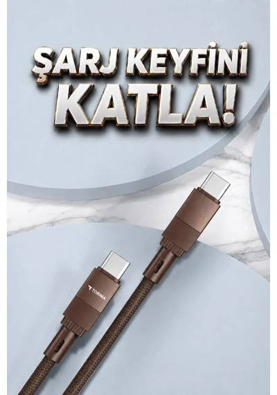 Delux Serisi Teknik Araç Dijital Ürün Pratik Parça Şarj Kablosu Type-c To Type-c U18
