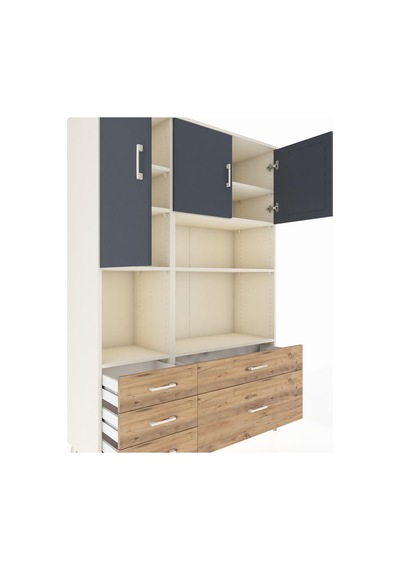 Hyperion Dolap 8 Raflı 5 Çekmeceli 3 Kapaklı 132x44x195 Aytaşı-antrasit/çam Antrasıt/atlas Çam Hyperion Dolap 8 Raflı 5 Çekmeceli 3 Kapaklı 132x44x195 Aytaşı-antrasit/çam Antrasıt/atlas Çam