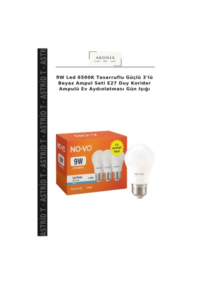 9w Led 6500k Tasarruflu Güçlü 3'lü Beyaz Ampul Seti E27 Duy Koridor Ampulü Ev Aydınlatması Gün Işığı