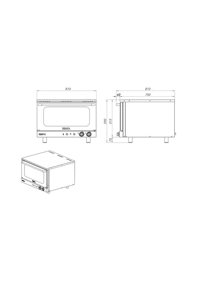 Remta Elektrikli Profesyonel Patiseri Fırın 220 V - Monofaze - S16