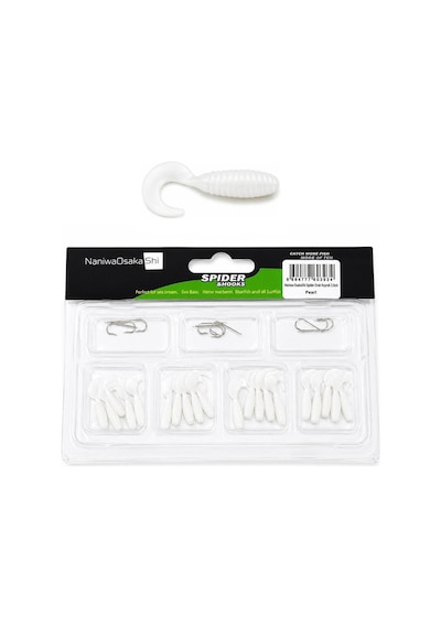 Naniwaosakashi Spider 2.5cm Orak Kuyruk 20 Silikon + 10 İğne Lrf Yem Seti Pearl