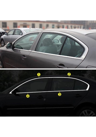 Skoda Octavia A5 Krom Cam Çerçevesi Set 2007-2012 (8 Parça)