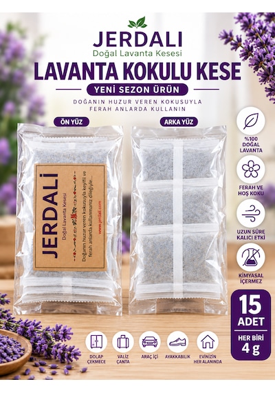 Lavanta Koku Kesesi 15 Li Mini Keseler - Dolap Çekmece Gardırop Kokusu Toplam 60 G