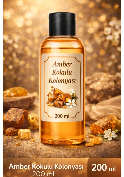 Amber Kokulu Kolonya 200 Ml Kalıcı Ve Etkileyici Koku, Ferahlatıcı Günlük Kullanım