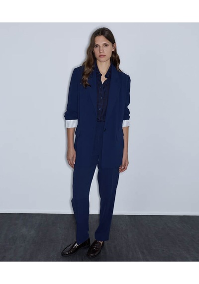 İpekyol Vatkalı Uzun Lacivert Kadın Blazer Ceket Iw6260005125