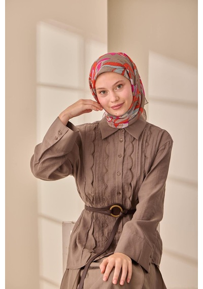Silk Home Olinda İpek Eşarp 47003-27 Vizon, Fuşya, Çağla, Turuncu