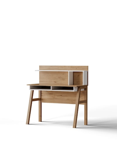 Mezza 1934 Desa 120 Cm Mdf Profil Ayaklı Çalışma Masası Sepet-Beyaz