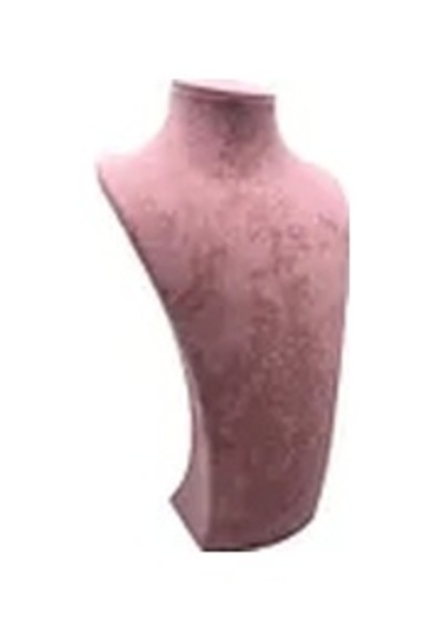 Süet Kumaş Elisia Manken Pembe Renk 32/15 Cm Kolye Gerdanlık Takı Sergileme Mankeni