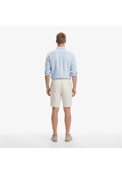 Nautica Erkek Krem Regular Fit Çizgili Keten Şortçizgilib65104t