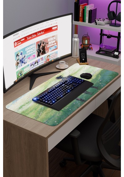 Suzume Anime V2 - 90x40 Xxl Gaming Kauçuk Kaymaz Taban Mouse Pad Fare Altlığı