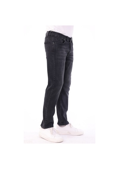 Blayn Jeans Erkek Tint Efekt Diz İzi Yapmayan Pamuklu Esnek Denim Jean Kot Pantolon Regular Kalıp Antrasit Efektli