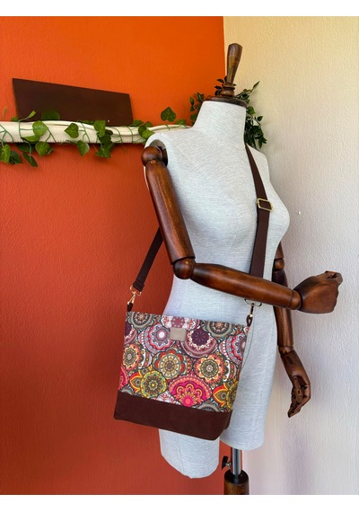 Lumya Atelier Etnik Desenli Omuz Çantası Kahve