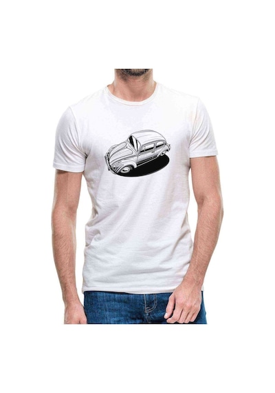 Vw Beetle Classic Baskılı Beyaz Erkek Tshirt